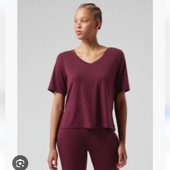 Athleta Night Time Bliss V-Neck Sleep Tee - Picture 1 of 10